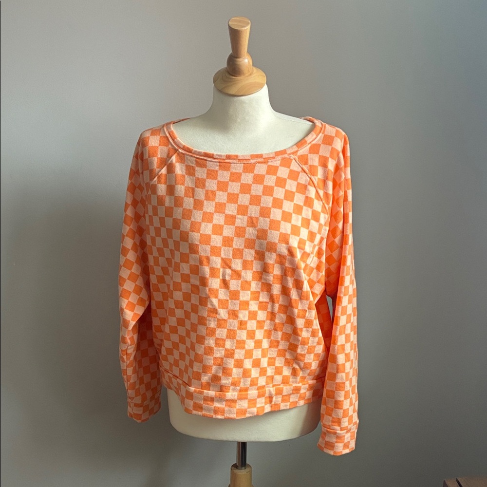 GAP Orange Checkered Sweatshirt